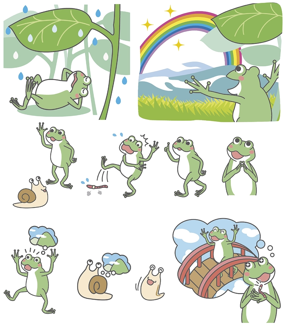 公文式　幼児国語教材イラスト/かえるくん（2024-2）